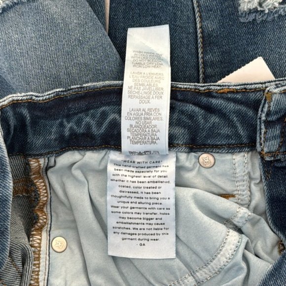 Good American Blue Distesssed Light Compression Skinny Jeans Size 27 NWT - Picture 8 of 9